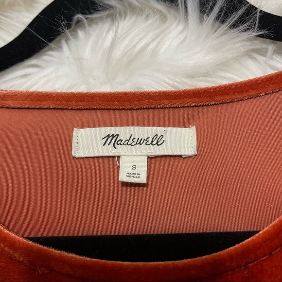 Madewell Velvet Butterfly Top Size Small in Burn Orange NWOT - Picture 4 of 7